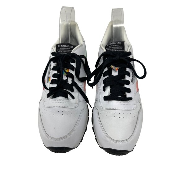 Reebok Classic Pride Edition Sneakers White W/ Rainbow Stripes Men's Size 8 - Picture 7 of 14